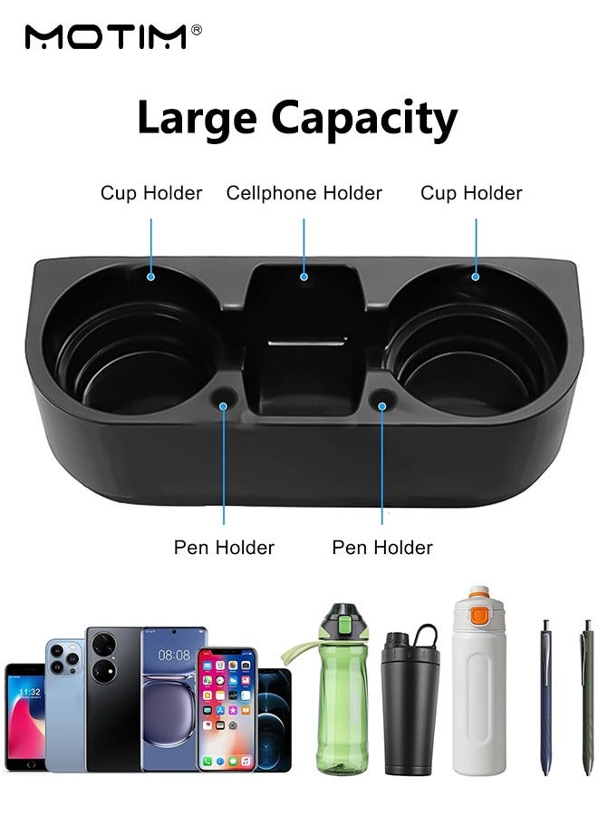 Motim Car Cup Holder Storage Box, Car Water Cup Storage Rack, Car Seat Gap Filler Organizor,  Stores 2 Water Cups & Sundries, Multi-functional Auto Accessories Car Interior Organizer - Image 2