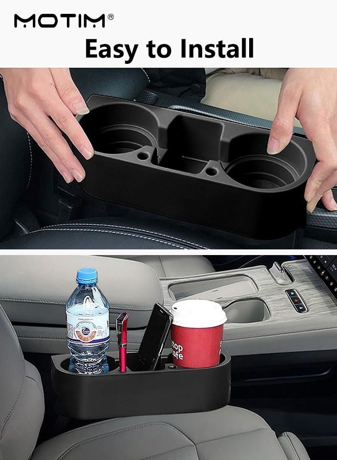 Motim Car Cup Holder Storage Box, Car Water Cup Storage Rack, Car Seat Gap Filler Organizor,  Stores 2 Water Cups & Sundries, Multi-functional Auto Accessories Car Interior Organizer - Image 5