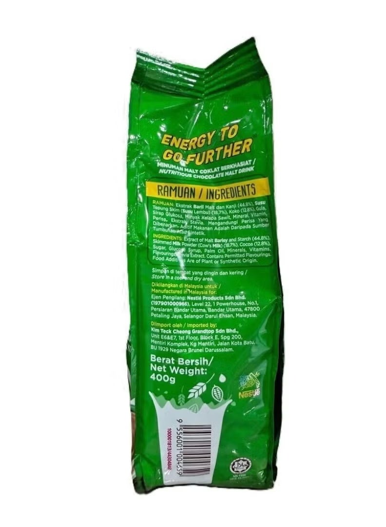 Milo Nestle Milo Activ-Go Energetic Drink Softpack 400g- 1 Pack - Image 3