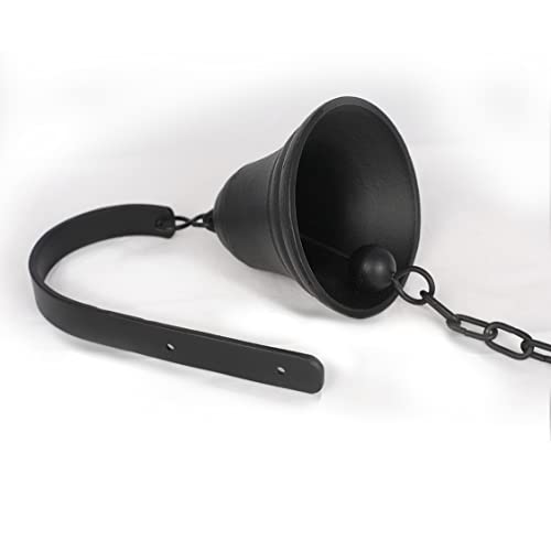 DECONOOR Vintage Cast Iron Dinner Bell as Entry Door Bell, Outside Hanging Decor or Indoor Decoration Wall Antique Farm and Front Gate Bell, Black - Image 2