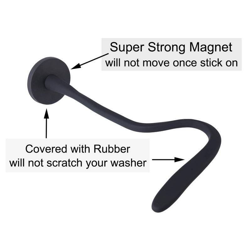 LEVOSHUA Front Load Washer Door Prop, Magnetic Washing Machine Door Holder, Keep Washer Door Open, Flexible Prop Fits Most Washing Machines Black - Image 4