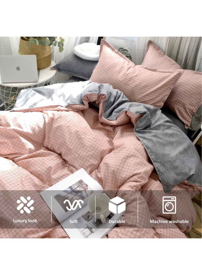 LEFAFA 4 Piece Duvet Cover Set, Ultra Soft Microfiber Comforter Cover Set with Zipper Closur, Cotton Bedding Set with 2 Pillow Cases(200x230cm) - Image 2