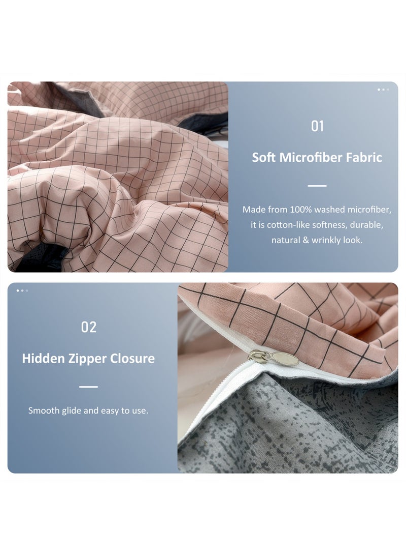 LEFAFA 4 Piece Duvet Cover Set, Ultra Soft Microfiber Comforter Cover Set with Zipper Closur, Cotton Bedding Set with 2 Pillow Cases(200x230cm) - Image 4
