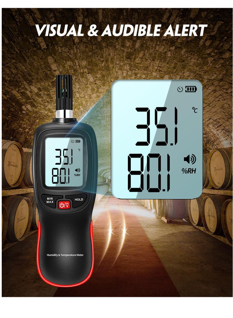 WT83 Temperature Humidity Meter, High Precision Thermometer Hygrometer with Ambient Dew Point Wet Bulb Temperature Indoor Outdoor, Max/Min Data Hold, 1000 Sets Data Log, Batteries Included - Image 4