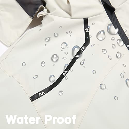 GIISAM Mens Waterproof Lightweight Windbreaker Rain Jacket,Travel Construction Work Raincoats for Men White Small - Image 5