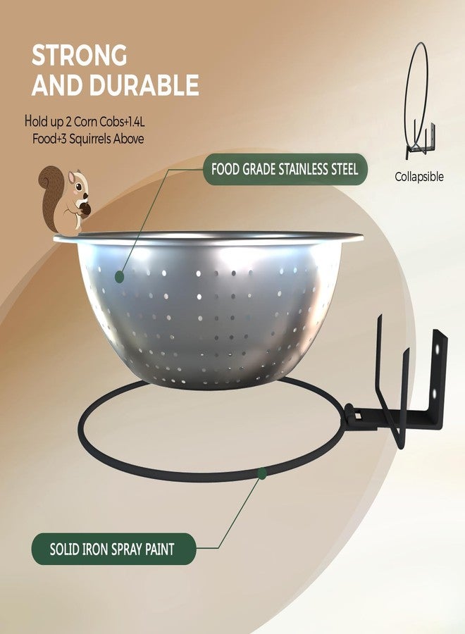 Ofasixx Squirrel Feeders for Outside-Squirrel Feeder with Drainage Holes, Removable Bowl, Squirrel Picnic Table-Chipmunk Feeder with 2 Corn Cob Holders,1×Journal, Fence/Tree Easy to Install - Image 4