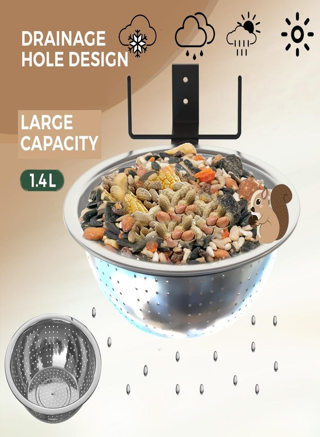 Ofasixx Squirrel Feeders for Outside-Squirrel Feeder with Drainage Holes, Removable Bowl, Squirrel Picnic Table-Chipmunk Feeder with 2 Corn Cob Holders,1×Journal, Fence/Tree Easy to Install - Image 3