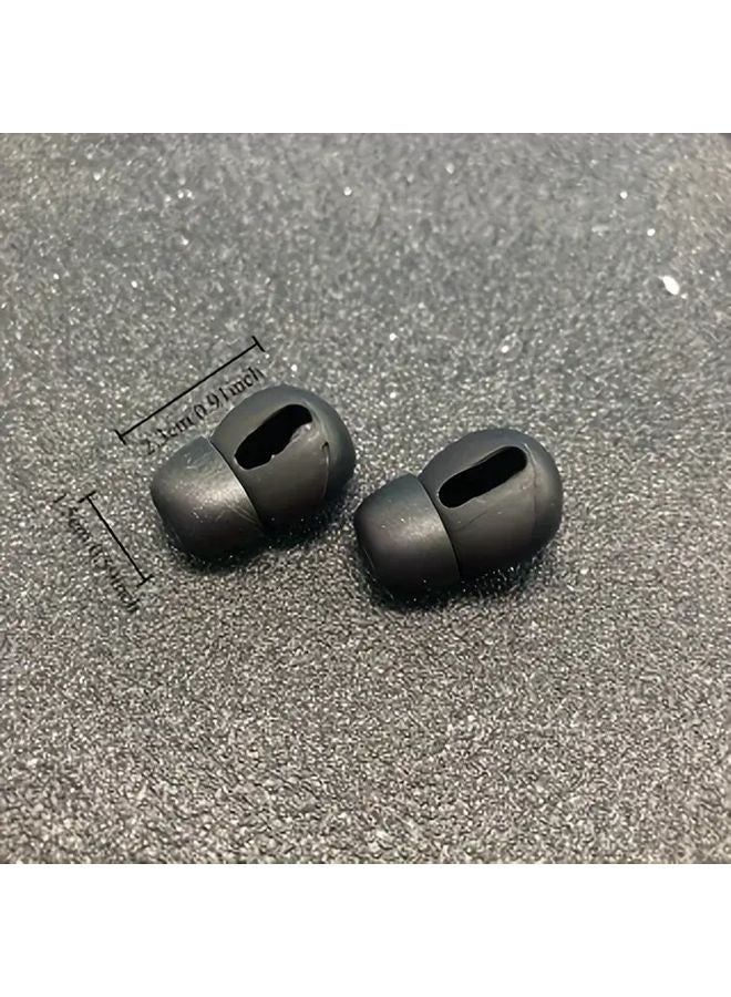 2Pcs Black Silicone Ear Pads Caps Cover Case For Airpods Wireless Earphones - Image 3