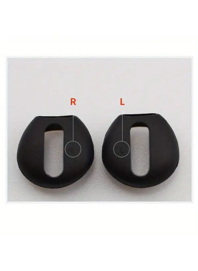2Pcs Black Silicone Ear Pads Caps Cover Case For Airpods Wireless Earphones - Image 4