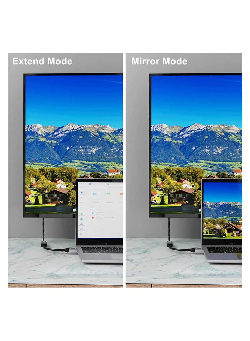 DisplayPort 1.4 to HDMI 2.1 Ultra HD 8K Male to Female Cable 0.25m Converter 8K@60Hz 4K@120Hz Directional Compatible with DisplayPort PC and HDMI Displays Tvs  - Image 3