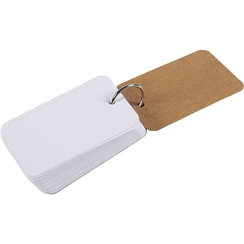 Infinite Curiosity Blank Flash Cards - Notecards with Ring - Portable Mini Flashcards for Studying - Heavy 250 GSM Index Cards - Pack of 8, 400 Count, 2.2 x 3.5 in, White - Image 4