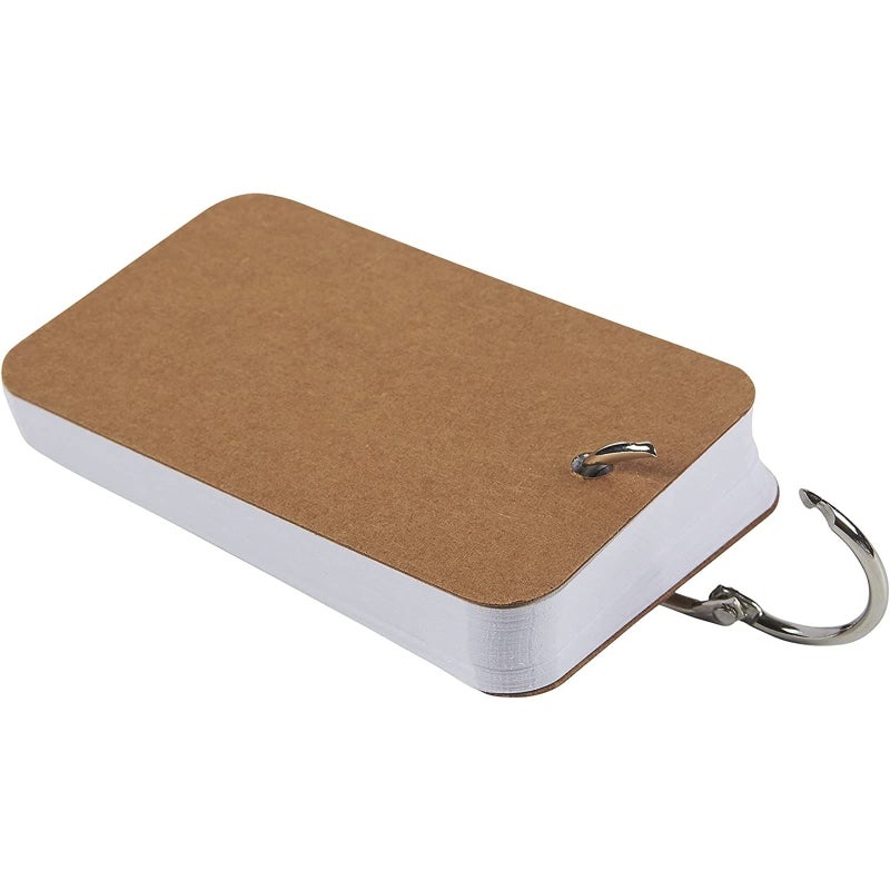 Infinite Curiosity Blank Flash Cards - Notecards with Ring - Portable Mini Flashcards for Studying - Heavy 250 GSM Index Cards - Pack of 8, 400 Count, 2.2 x 3.5 in, White - Image 5