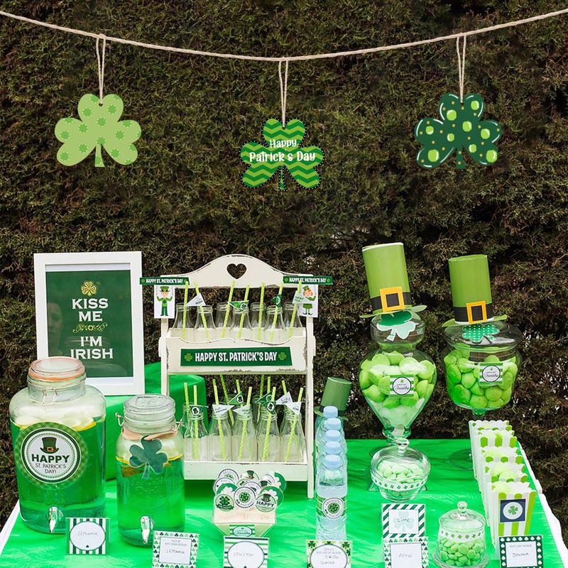 Sophena Wooden Shamrock Ornaments to Paint St. Patrick's Day Decoration Cutouts Unfinished 24PCS 3.5 x 3 inches, DIY Blank Unfinished Wood Discs Ornament for Home Farmhouse Crafts Hanging Spring Decorations - Image 2