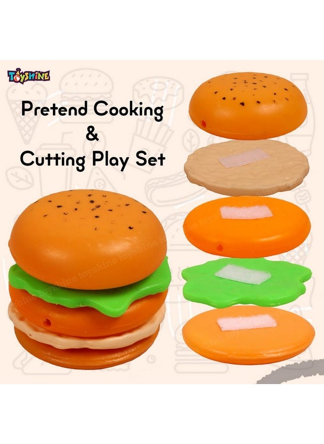 Toyshine - Toyshine Pizza Party Fast Food Pretend Cooking & Cutting Play Set Toy for Kids (Multi-Color) - Image 1