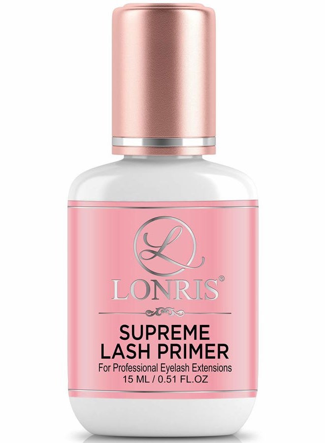 LONRIS Eyelash Extension Primer - 30% BETTER RETENTION - Lonris Cleanser 15 ml/Protein Oil Remover/Increase Adhesive Bonding Power/Pre-treatment for Individual Semi-Permanent Extensions Glue Supplies  - Image 1