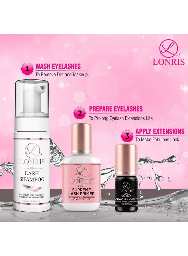 LONRIS Eyelash Extension Primer - 30% BETTER RETENTION - Lonris Cleanser 15 ml/Protein Oil Remover/Increase Adhesive Bonding Power/Pre-treatment for Individual Semi-Permanent Extensions Glue Supplies  - Image 5
