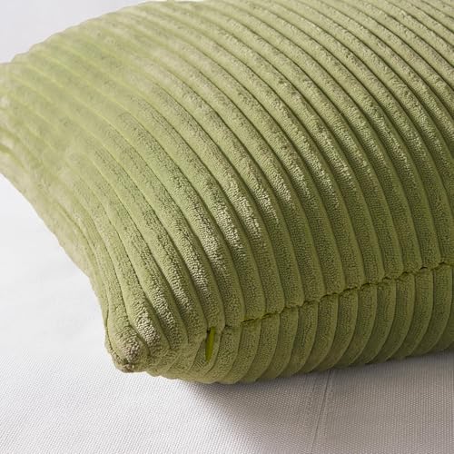 Topfinel Summer Throw Pillows Covers 16x16 Inch Set of 4Yellow Sage Green Colorful Decorative Vanilla Girl Room Decor Cushion CasesCouch Sofa Living Room Striped Corduroy Modern Home Decor - Image 3