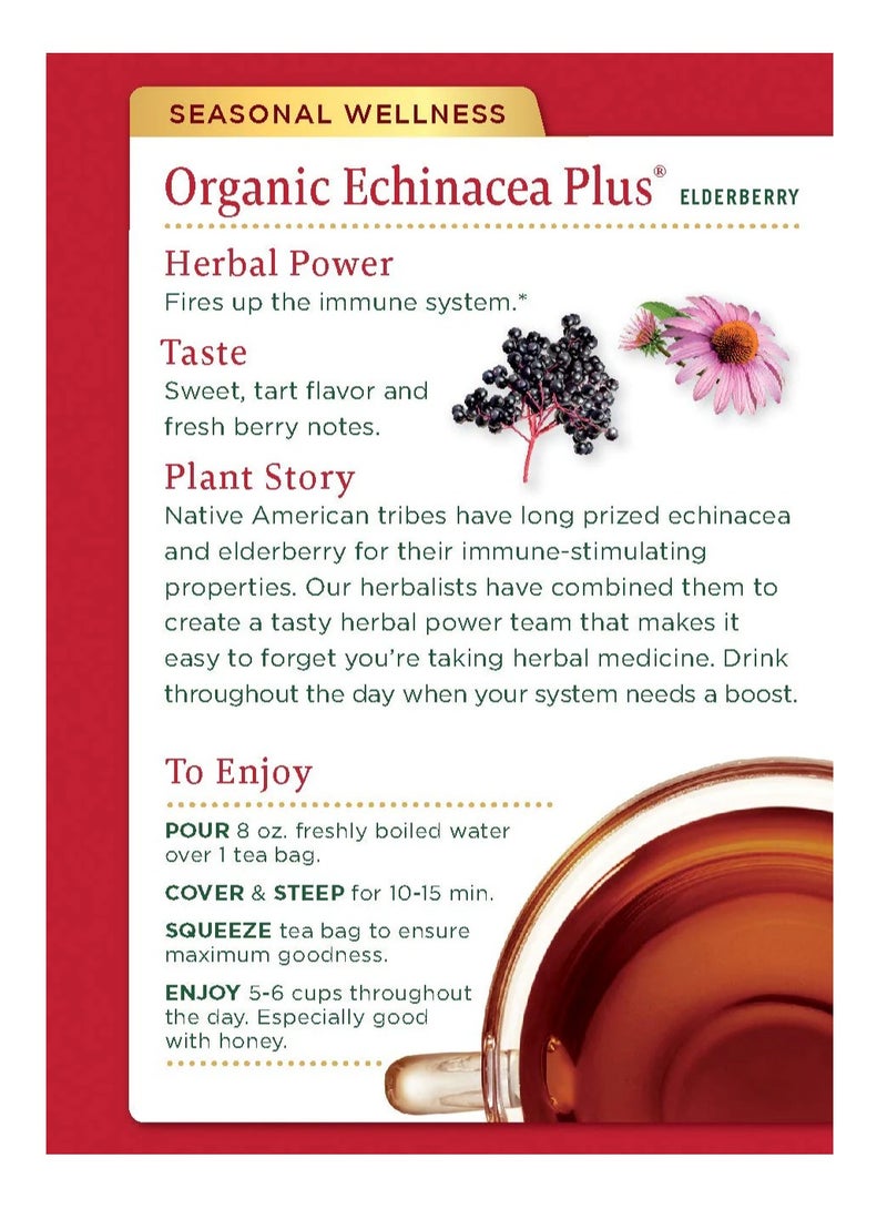 Tm Traditional Medicinals Teas Organic Echinacea Plus Elderberry Tea, Elder 16 Bags (Pack Of 1) - Image 2