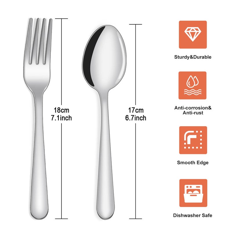 Unokit 24-Piece Forks And Spoons Silverware Set  Unokit Food Grade Stainless Steel Flatware Cutlery Set For Home  Kitchen And Restaurant  12 Dinner Forks And 12 Dinner Spoons  Mirror Polished&Dishwasher Safe - Image 2