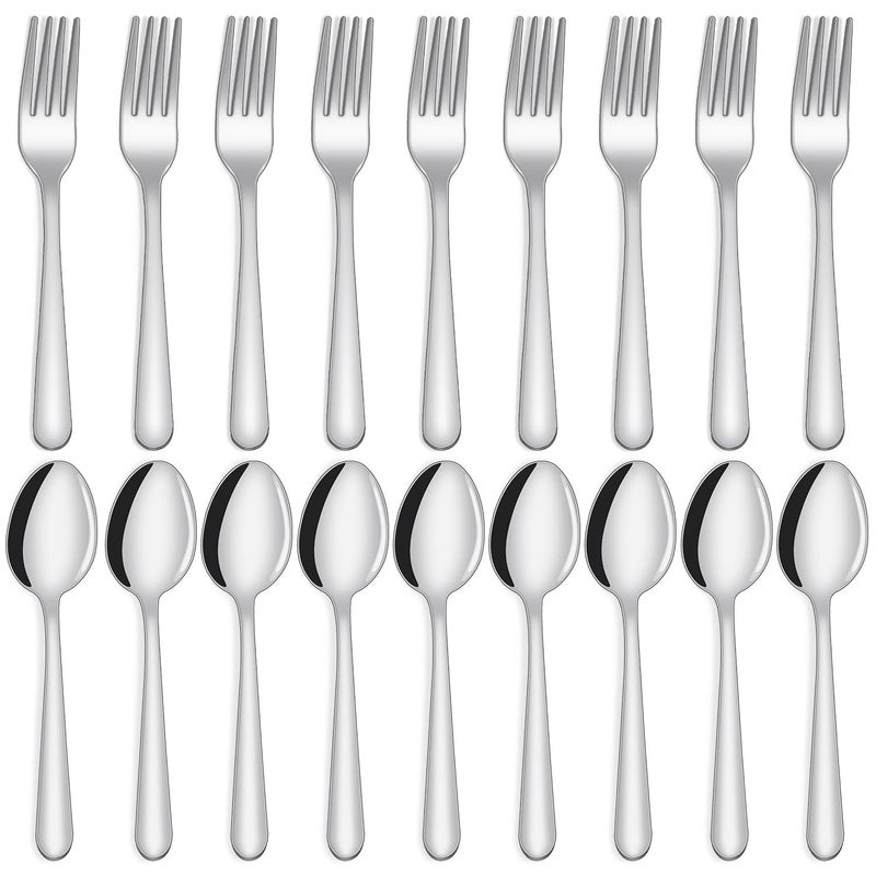 Unokit 24-Piece Forks And Spoons Silverware Set  Unokit Food Grade Stainless Steel Flatware Cutlery Set For Home  Kitchen And Restaurant  12 Dinner Forks And 12 Dinner Spoons  Mirror Polished&Dishwasher Safe - Image 1