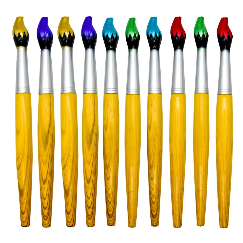 Lopenle 10PCS Novelty Bamboo Brush Pens Paintbrush Pens Retractable Ballpoint Pen for Art Activities and School Office Christmas Party Stationery