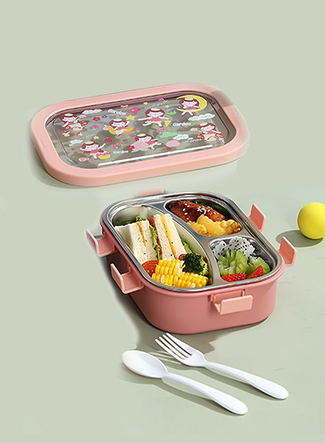 LITTLE SURPRISE BOX Little Surprise Box,3 Sections Peach Fairy Stainless Steel Lunch Box For Kids - Image 4