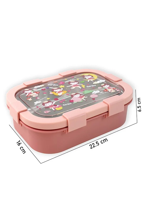 LITTLE SURPRISE BOX Little Surprise Box,3 Sections Peach Fairy Stainless Steel Lunch Box For Kids