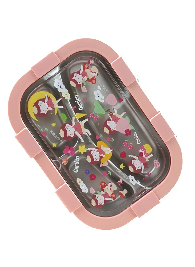 LITTLE SURPRISE BOX Little Surprise Box,3 Sections Peach Fairy Stainless Steel Lunch Box For Kids