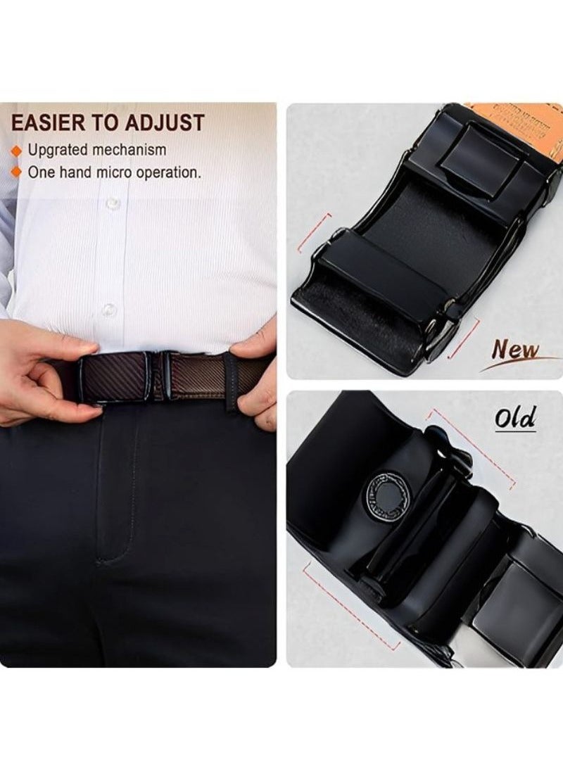 مجيد أحزمة رجالية، حزام جلدي للجينز - حزام سقاطة قابل للتعديل بدقة، يناسب جميع الأذواق. - Image 4