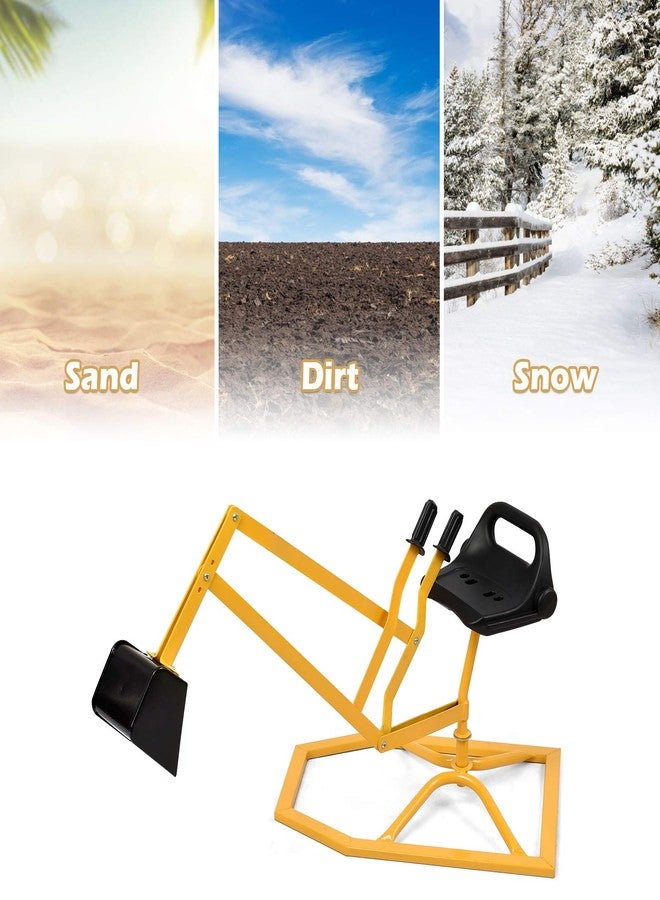 GLACER Sandbox Digger, 360° Rotation Kid Excavator Toy Crane with Base, Steel Outdoor Play Digging Toys for Sand, Dirt, Snow, Beach, Ride on Sand Digger for Kids - Image 5