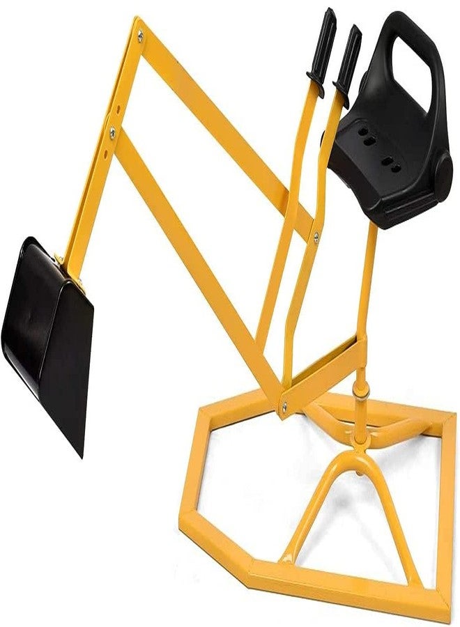 GLACER Sandbox Digger, 360° Rotation Kid Excavator Toy Crane with Base, Steel Outdoor Play Digging Toys for Sand, Dirt, Snow, Beach, Ride on Sand Digger for Kids - Image 1