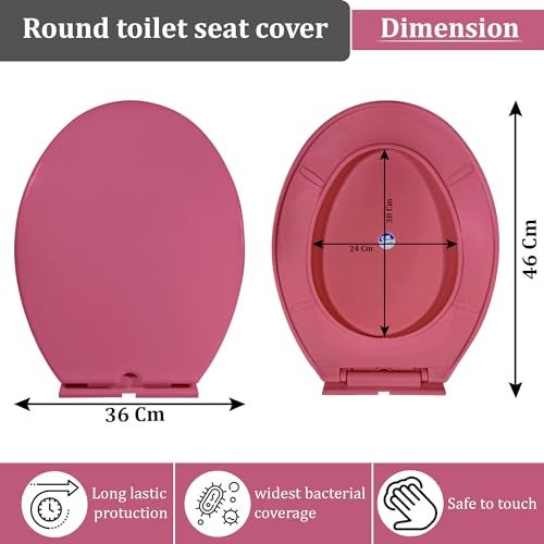 Sandcastle Round Pvc Toilet Seat Cover for Regular EWC Colours - Magenta/Dark Pink - Image 3