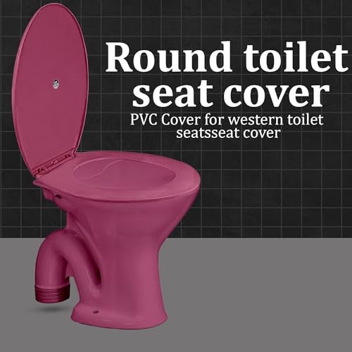 Sandcastle Round Pvc Toilet Seat Cover for Regular EWC Colours - Magenta/Dark Pink - Image 2