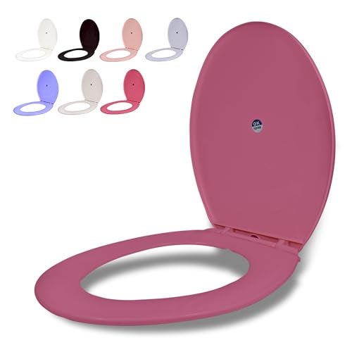 Sandcastle Round Pvc Toilet Seat Cover for Regular EWC Colours - Magenta/Dark Pink - Image 1
