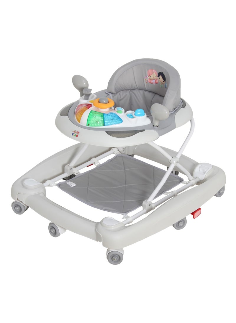 Kiko Rocking Baby Walker With Toys - Grey - Image 1