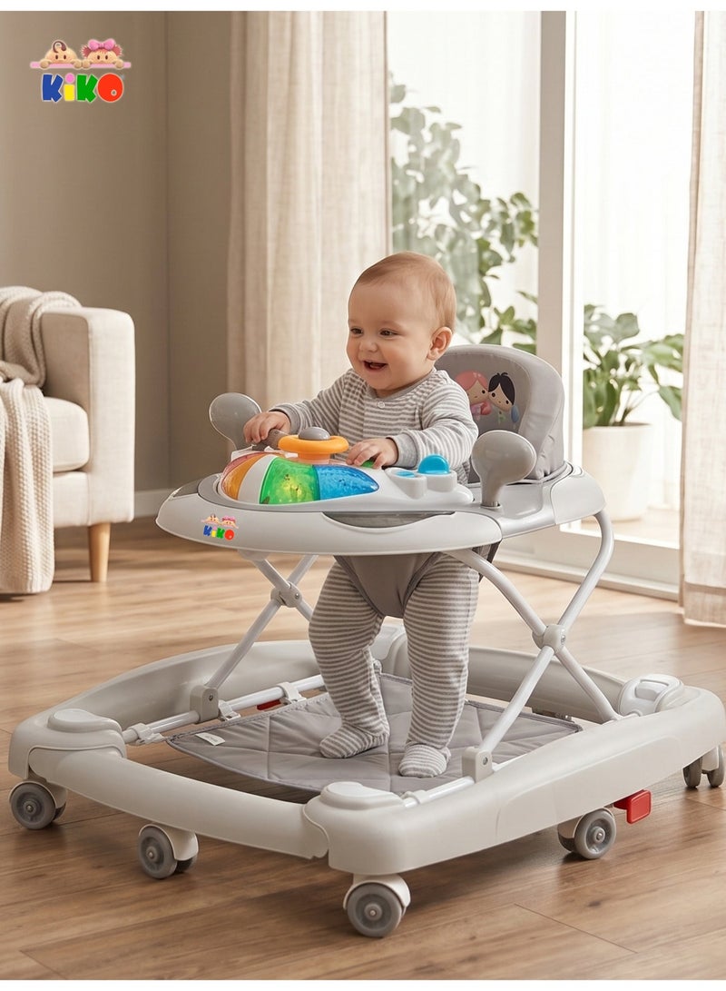 Kiko Rocking Baby Walker With Toys - Grey - Image 3