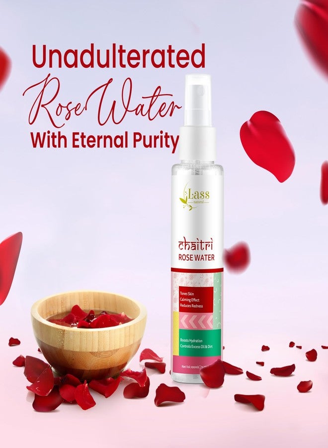 Lass Natural Rose Water: Your Solution for Oil Control | Redness Reduction | Hydration Boost and Calming Makeup Remover -100ML - Image 4
