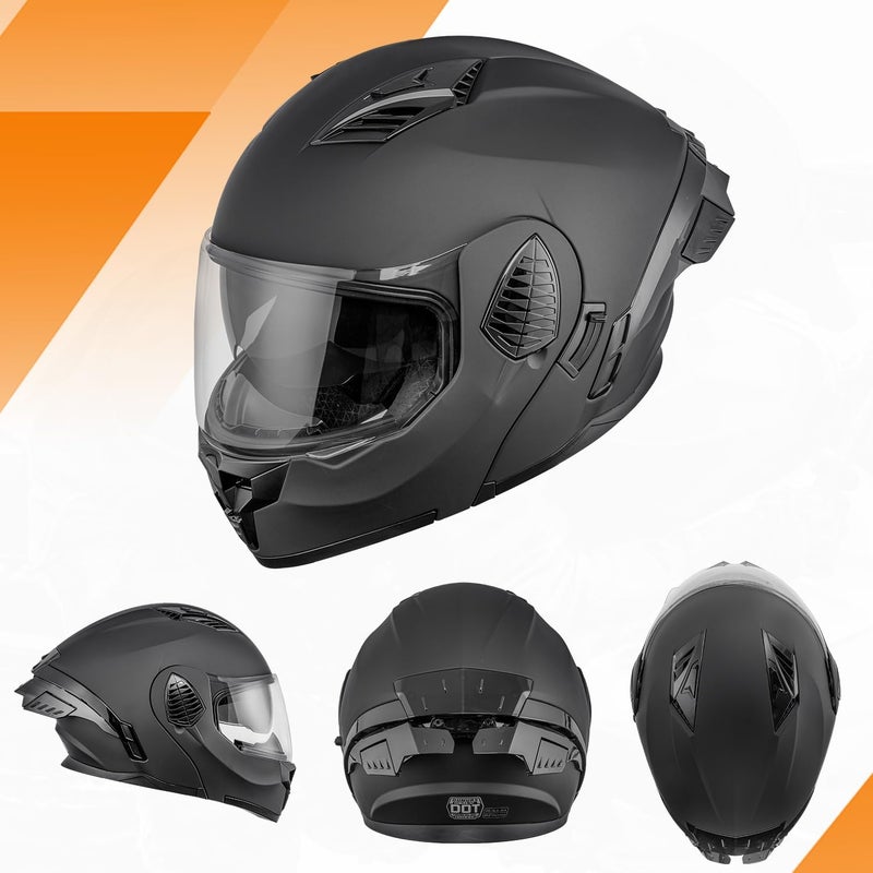 OUMURS DOT Motorcycle Full Face Helmet with Dual Visor and Sun Shield - Model-167 - Image 2