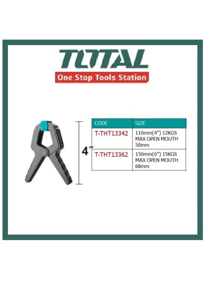 TOTAL 4-Inch Spring Clamp – Heavy-Duty Metal and Plastic Clamp for Woodworking, DIY, Crafts, and Workshop Use - Image 3