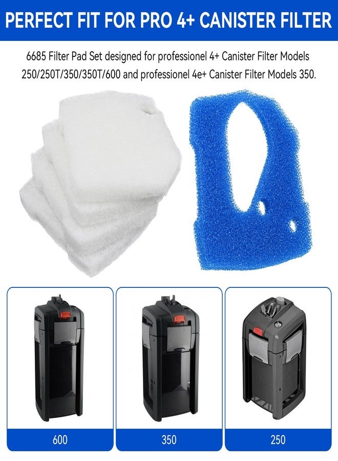 KEYDINHT 6685 Filter Pad Set Fit For Eheim Pro 4+ Canister Filter 250 /250T/ 350/ 350T/600，Fish Aquarium Pet Prefilter Pads - Fine & Coarse Media Filter Pads Biological Filtration For Improving Water Quality - Image 2