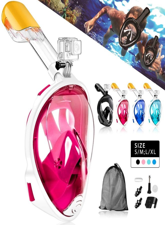 Olpad قناع غطس كامل الوجه من أولباد للأطفال، قناع غطس للأطفال، معدات سباحة وغطس، مانع للضباب والتسرب مصنوع من السيليكون مع رؤية 180 درجة، حامل قابل للفصل، أحزمة رأس قابلة للتعديل (وردي (كبير/كبير جدًا)) - Image 5