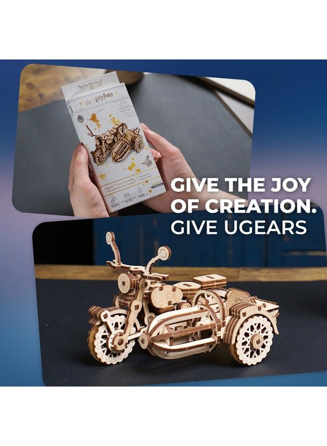UGEARS Hagrid's Flying Motorbike™ 3D Puzzle - Wooden Model Kit for Adults to Build - Mechanical Bike Motorcycle Making Kit - 3D Jigsaw Puzzle Wood Vehicle - Harry Potter™ Collection DIY Brain Teaser - Image 4