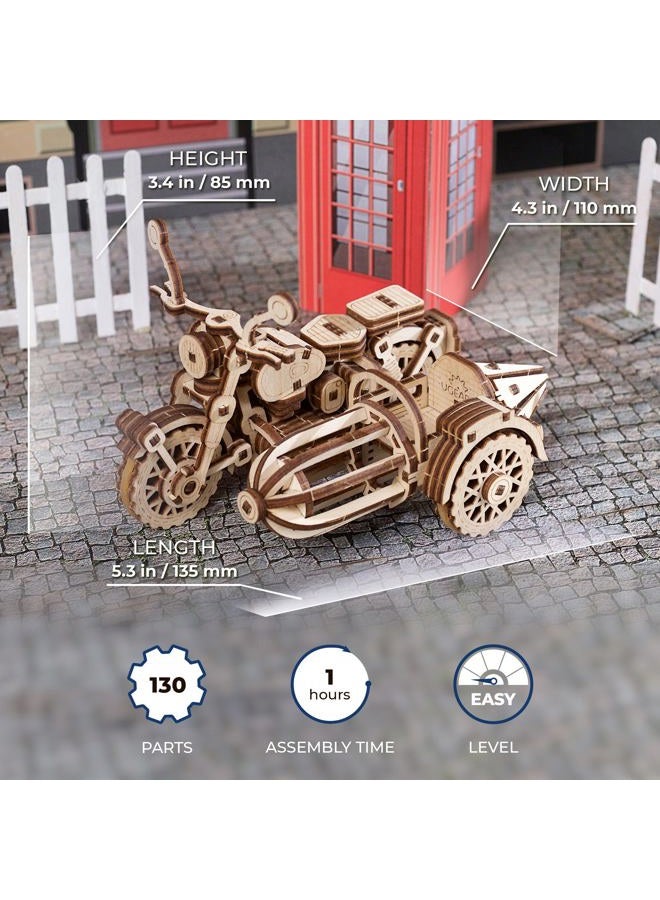 UGEARS Hagrid's Flying Motorbike™ 3D Puzzle - Wooden Model Kit for Adults to Build - Mechanical Bike Motorcycle Making Kit - 3D Jigsaw Puzzle Wood Vehicle - Harry Potter™ Collection DIY Brain Teaser - Image 2