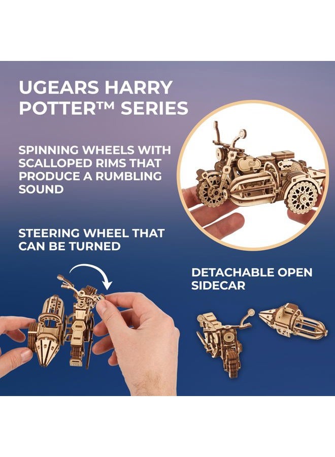 UGEARS Hagrid's Flying Motorbike™ 3D Puzzle - Wooden Model Kit for Adults to Build - Mechanical Bike Motorcycle Making Kit - 3D Jigsaw Puzzle Wood Vehicle - Harry Potter™ Collection DIY Brain Teaser - Image 3