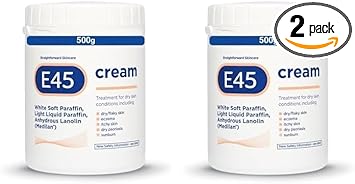 E45 Cream 500 g Tub Moisturiser for Dry Skin and Sensitive Skin Emollient Body Cream to Soothe Dry and Irritated Skin Itchy Skin Eczema Cream PerfumeFree Face Cream and NonGreasy Hand Cream - Image 1