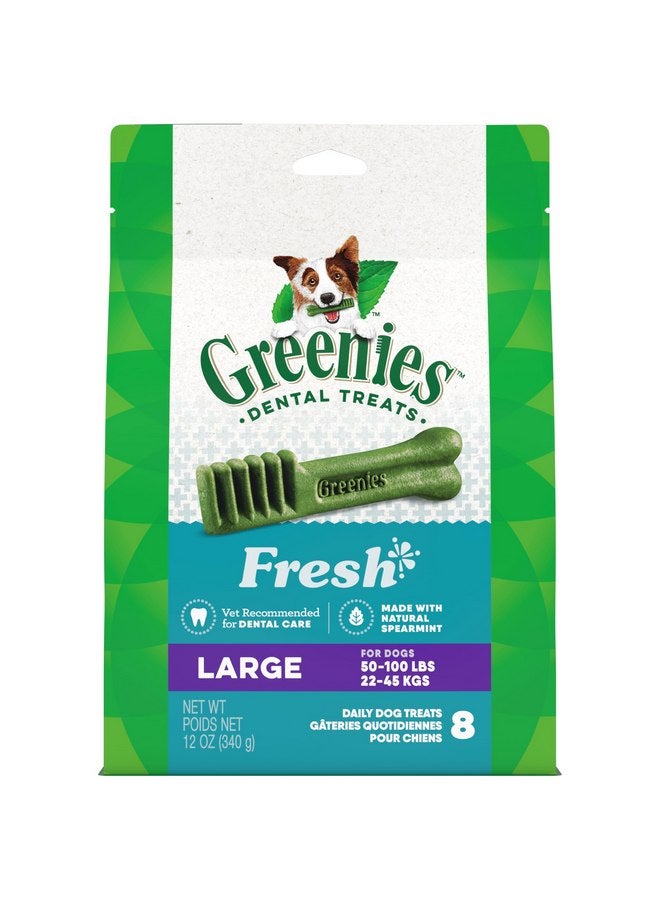 Greenies Large Natural Dental Care Dog Treats Fresh Flavor, 12 oz. Pack (8 Treats) - Image 1