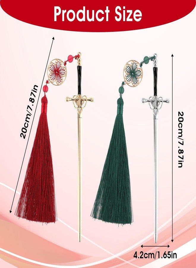 Jeffdad 2Pcs Sword Katana Bookmark Vintage Tassel Metal Pendant Bookmarks Unique Book Lovers Presents Birthday Presents Teacher Gifts Thanks Gift for Boyfriend - Image 5