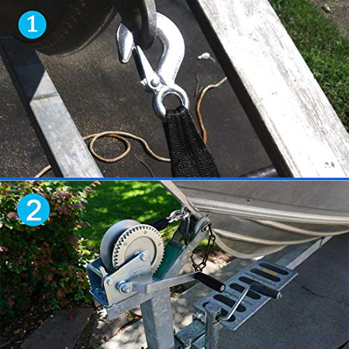 Botepon Marine Boat Trailer Winch Strap with Hook, Marine Winch Strap Replacement for Boat Jet Ski Loading, Launching and Retrieving ¡­ - Image 5