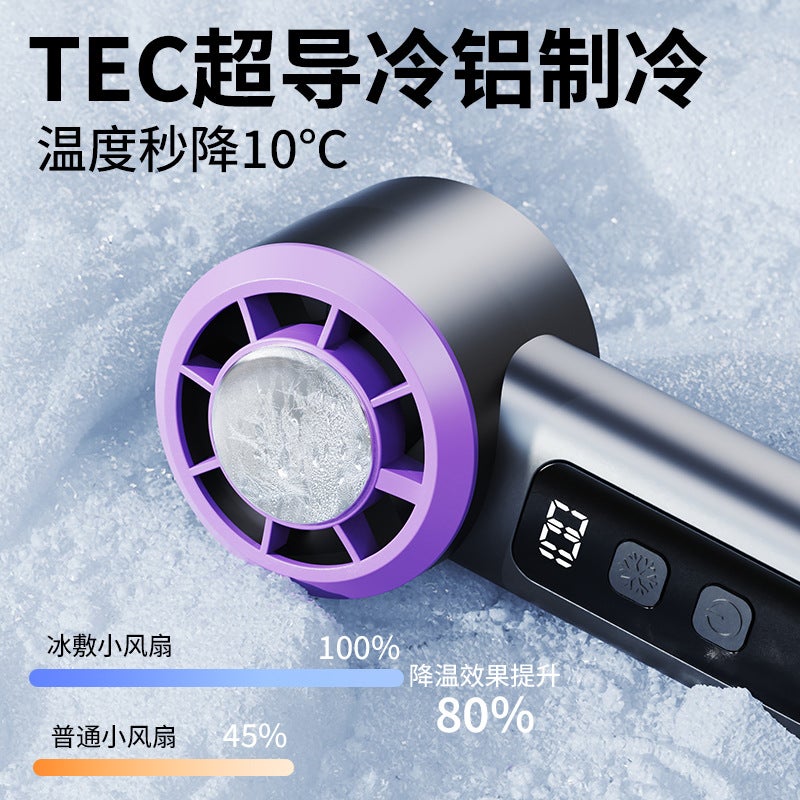 Portable Handheld Cooling Fan, USB Rechargeable, Brushless Motor, Stepless Speed - Image 3