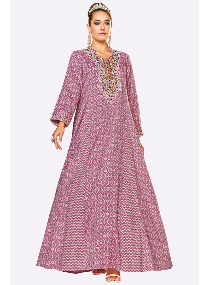 Sara Arabia Fret Leaf Vine Jalabiya - Image 1